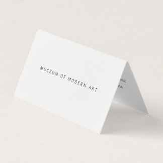Museum Minimal Center Front and Back Two Business  Card