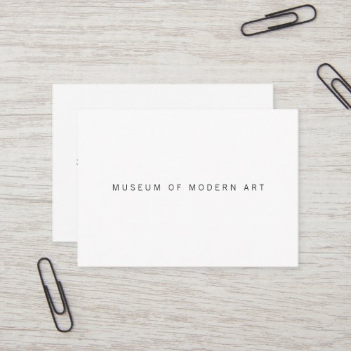 Museum Minimal Center Front and Back Two Business Card