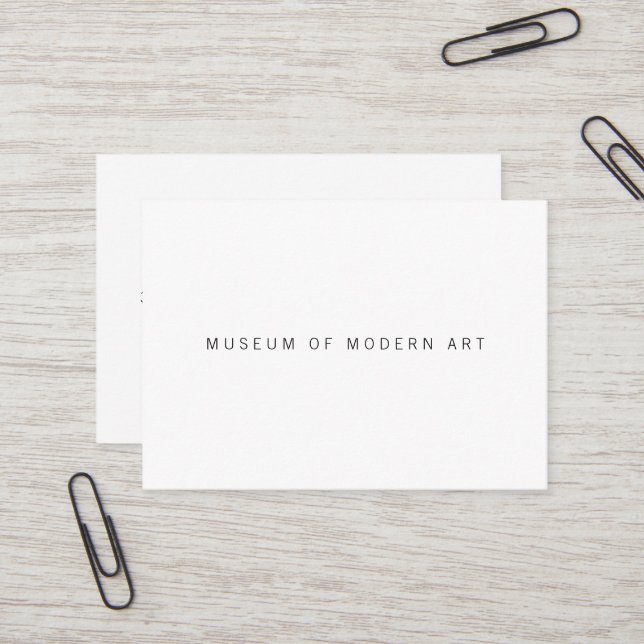 Museum Minimal Center Front and Back Two Business Card (Front/Back In Situ)