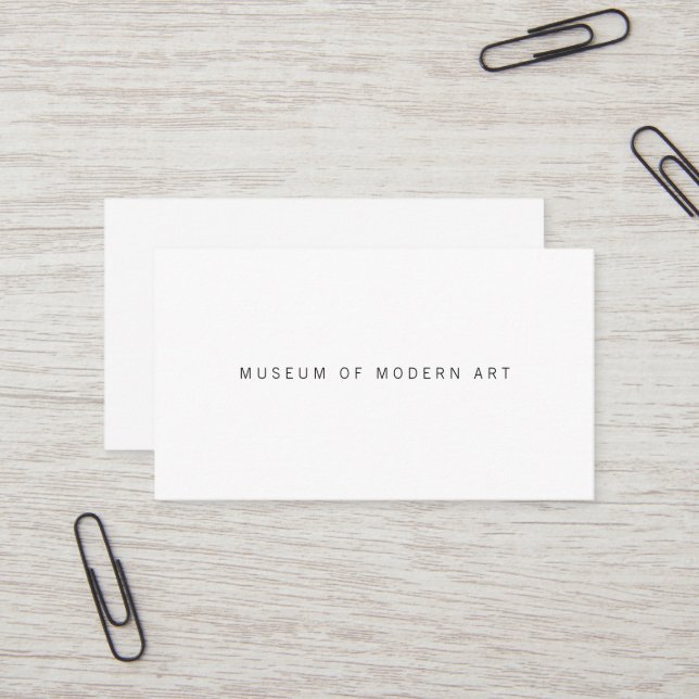 Museum Minimal Center Front and Back Two Business Card (Front/Back In Situ)