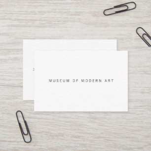Museum Minimal Center Front and Back Two Business Card