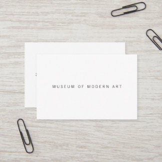 Museum Minimal Center Front and Back Two Business  Card