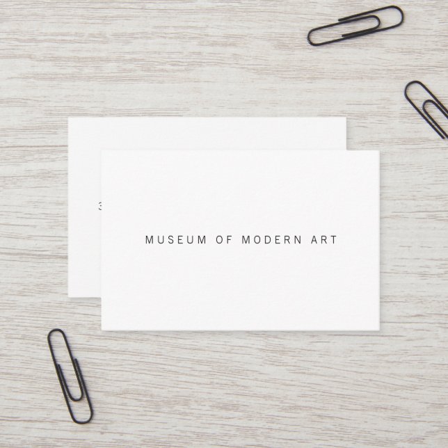 Museum Minimal Center Front and Back Two Business  Card (Front/Back In Situ)