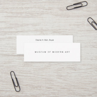 Museum Minimal Center Front and Back Two Business Mini Business Card
