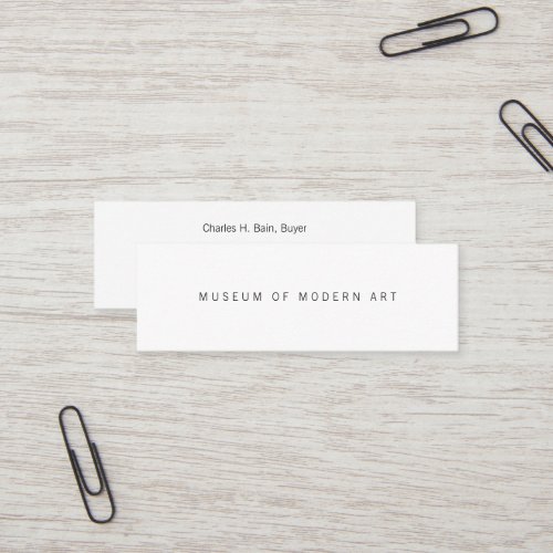 Museum Minimal Center Front and Back Two Business  Mini Business Card