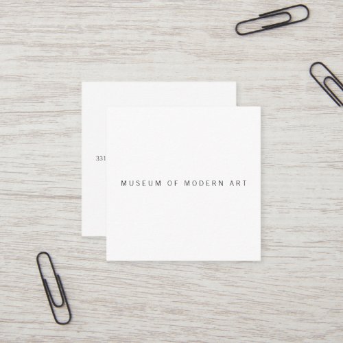 Museum Minimal Center Front and Back Two Business  Square Business Card