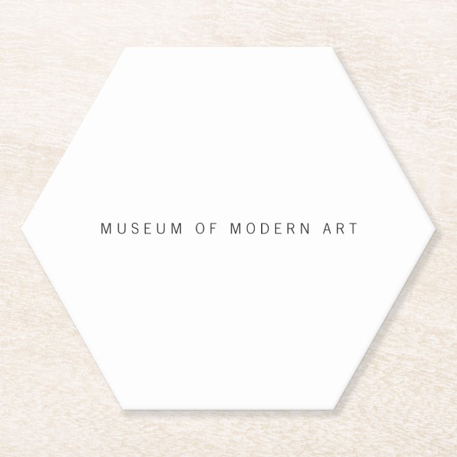Museum Minimal Center Paper Coaster (Front)