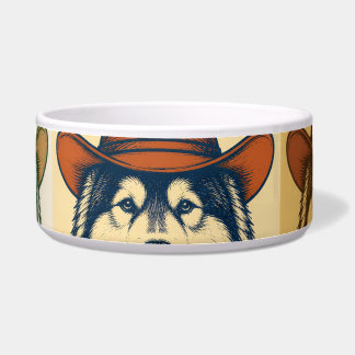 "Mush It, Cowboy", Alaskan Malamute Bowl
