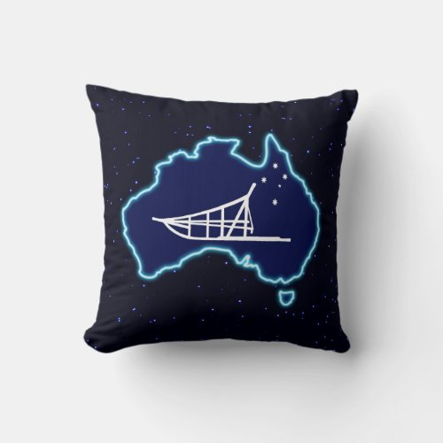 Mushing Down Under Throw Pillow