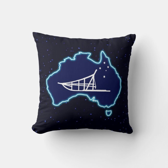 Mushing Down Under Throw Pillow (Front)
