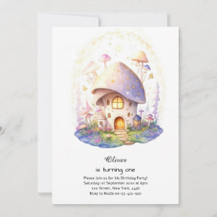 Mushroom 1st Birthday Invitation