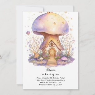 Mushroom 1st Birthday Invitation