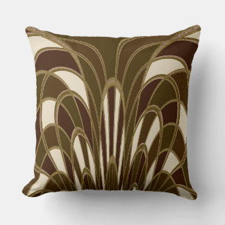 Mushroom Abstract - Art Deco - Cattail #2 Throw Pillow