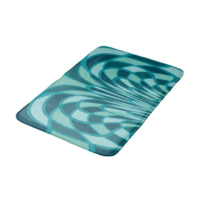 Mushroom Abstract - Art Deco - Seaweed Bathroom Mat (Angled)
