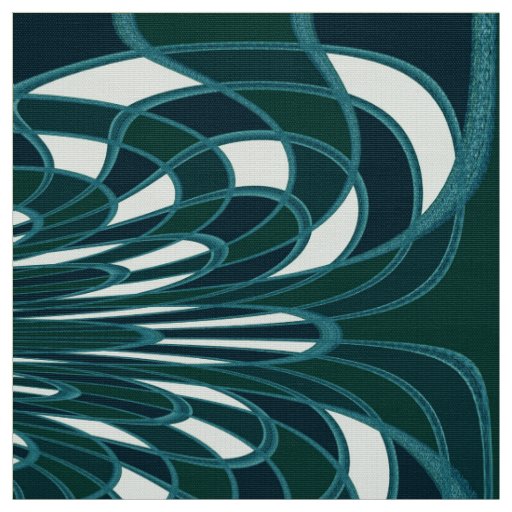 Mushroom, Abstract - Teal - Fabric