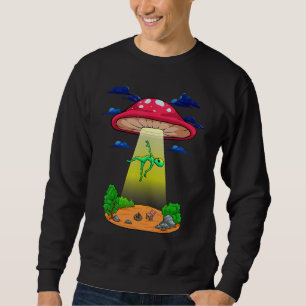 Mushroom Alien Abduction Psychedelic  Space UFO Fu Sweatshirt