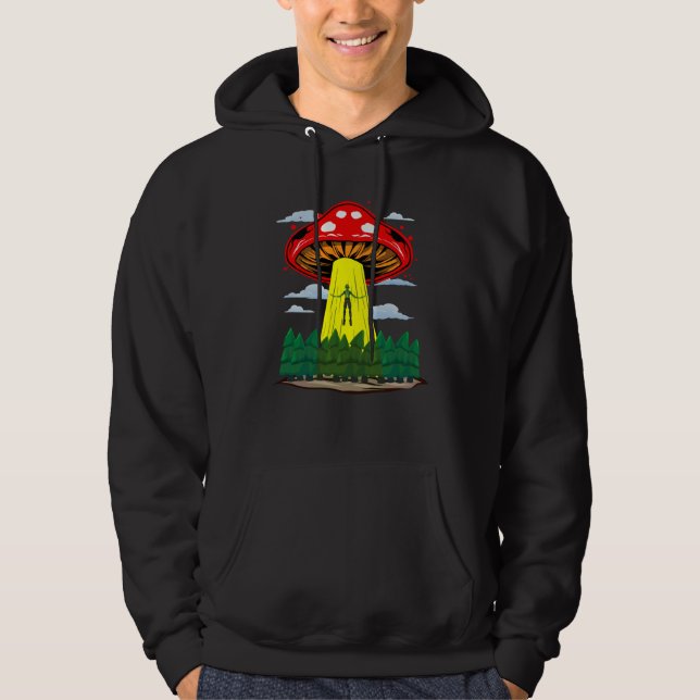 Mushroom Alien Alien Abduction UFO Believers Women Hoodie (Front)
