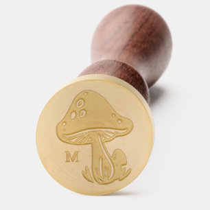 Mushroom and an initial wax seal stamp