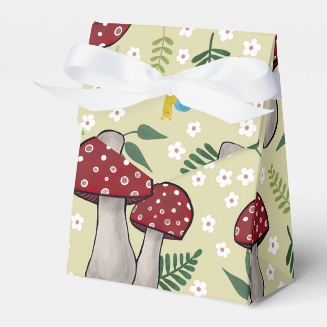 Mushroom and Critters Party Favor Box (Front Side)