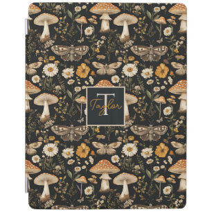 Mushroom and Flowers Cottagecore pattern with name iPad Smart Cover