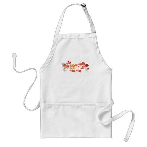 Mushroom and Happy motherâs day Adult Apron
