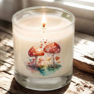 Mushroom and Heart Scented Candle