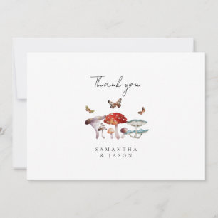 Mushroom and Moth Wedding Thank You Card