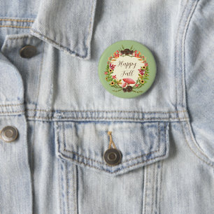 Mushroom and sunflowers with customizable text button