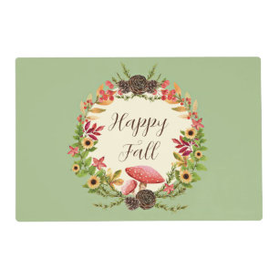 Mushroom and sunflowers with customizable text placemat