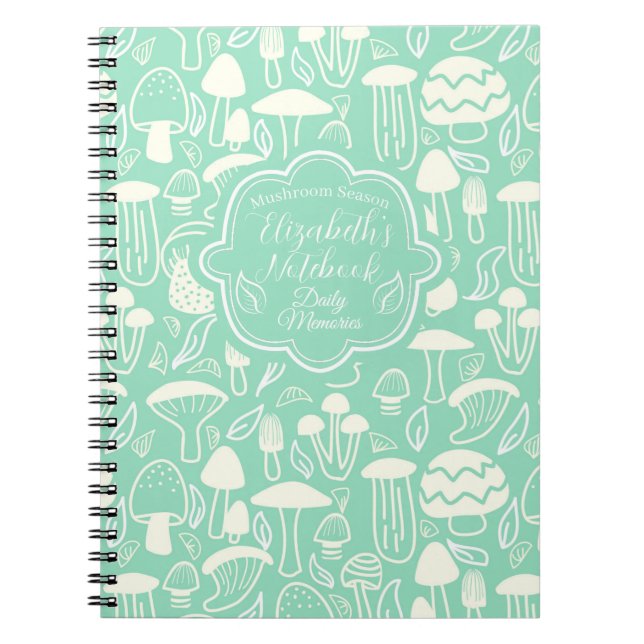 Mushroom Aqua Cream Notebook (Front)