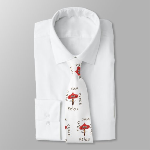 Mushroom Art Neck Tie