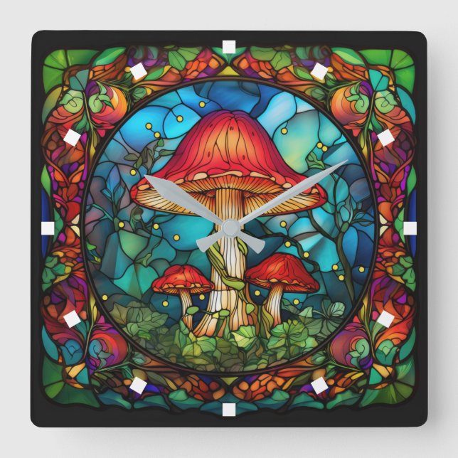 Mushroom Art Wall Clock (Front)