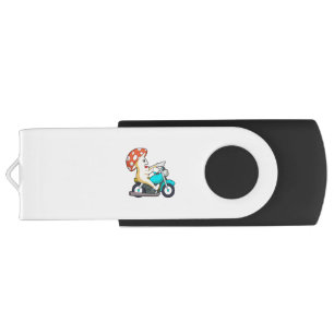 Mushroom as Biker with Motorcycle Flash Drive