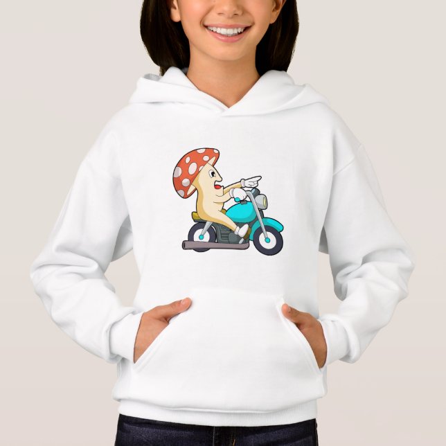 Mushroom as Biker with Motorcycle Hoodie (Front)