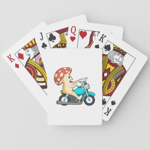 Mushroom as Biker with Motorcycle Playing Cards