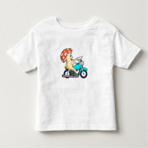 Mushroom as Biker with Motorcycle Toddler T-shirt
