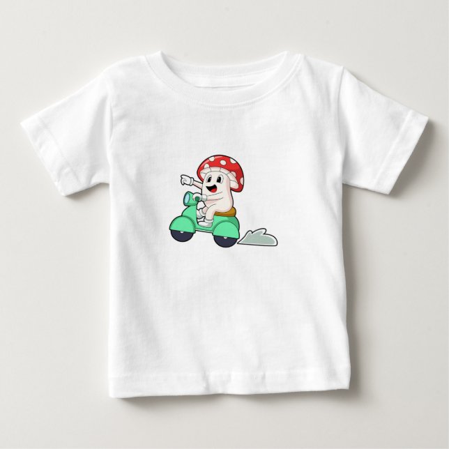 Mushroom as Biker with Scooter.PNG Baby T-Shirt (Front)
