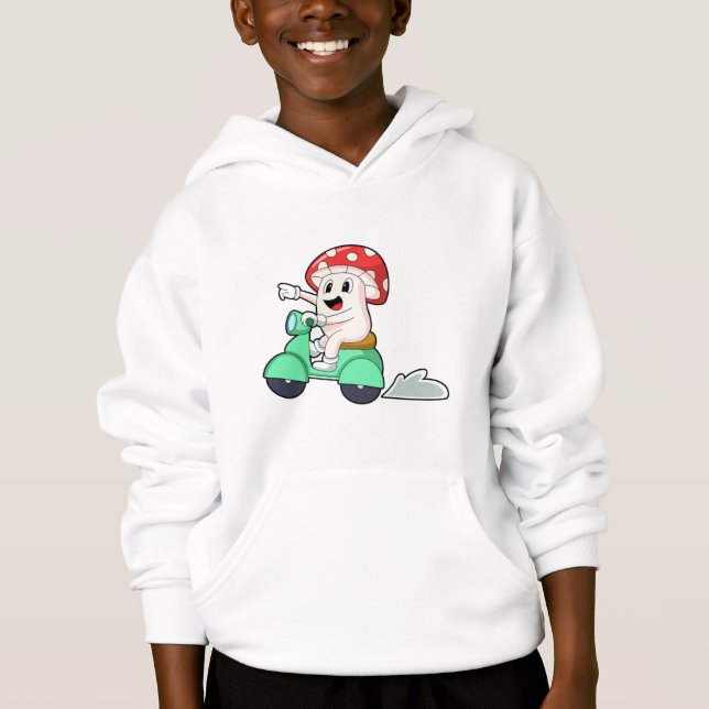 Mushroom as Biker with Scooter.PNG Hoodie (Front)