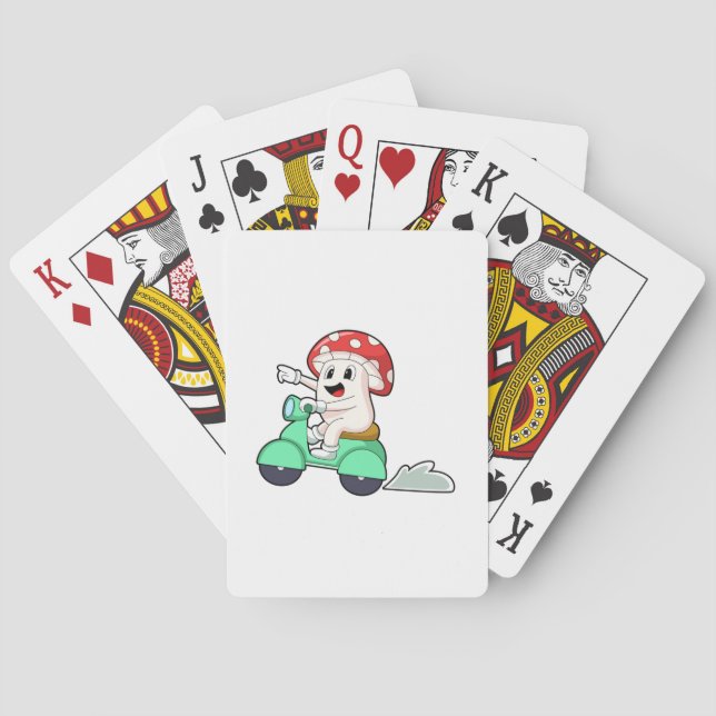 Mushroom as Biker with Scooter.PNG Poker Cards (Back)