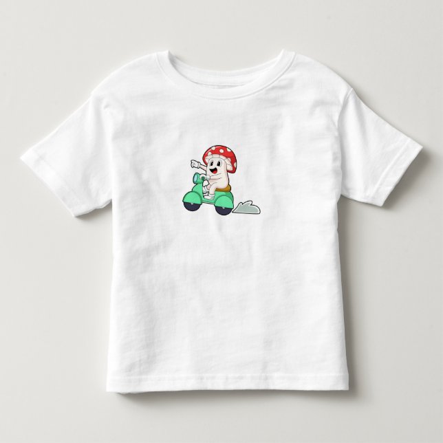 Mushroom as Biker with Scooter.PNG Toddler T-shirt (Front)