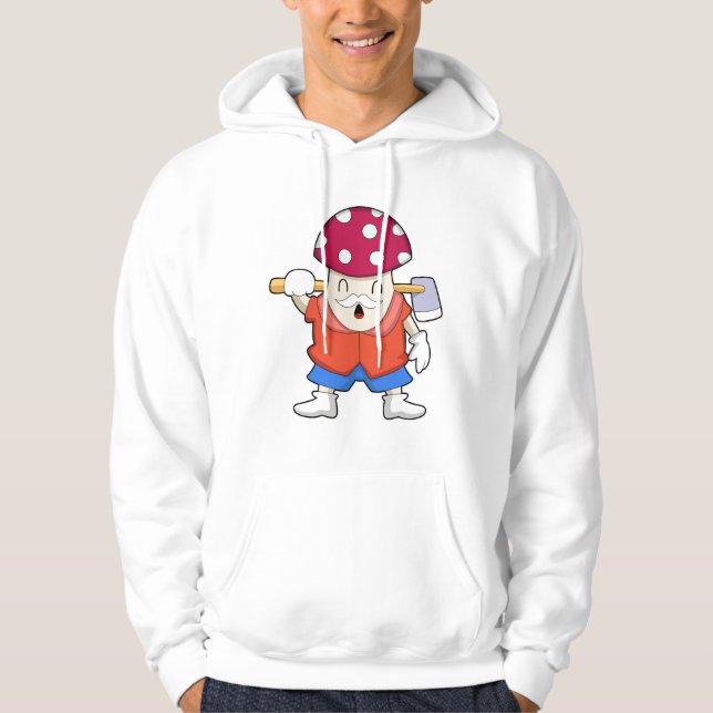 Mushroom as Farmer with Ax Hoodie (Front)