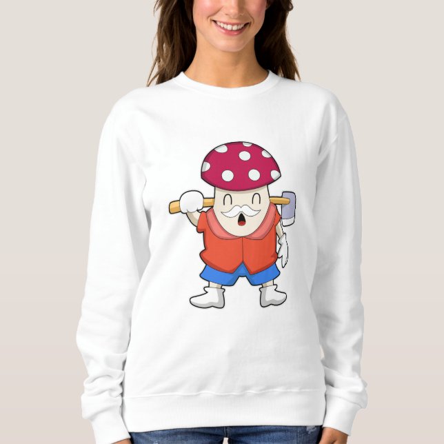 Mushroom as Farmer with Ax Sweatshirt (Front)