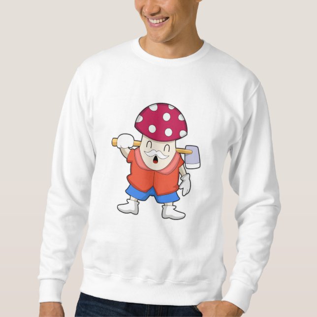 Mushroom as Farmer with Ax Sweatshirt (Front)