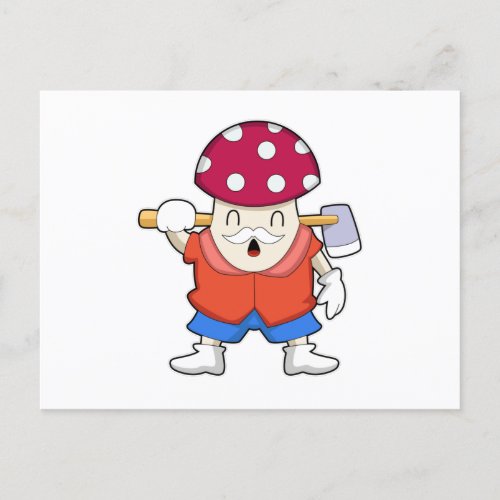 Mushroom as Farmer with Axe Postcard