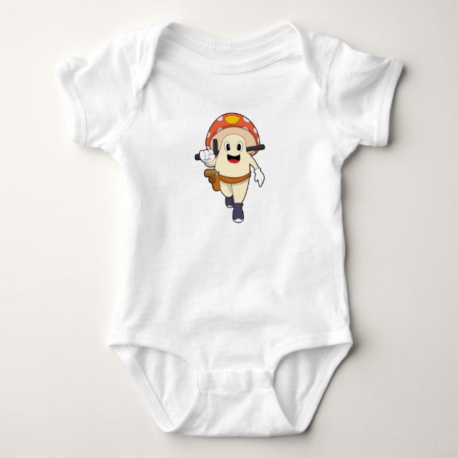 Mushroom as Police officer at Police Baby Bodysuit (Front)