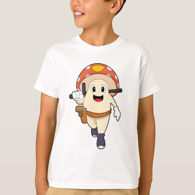 Mushroom as Police officer at Police T-Shirt (Front)
