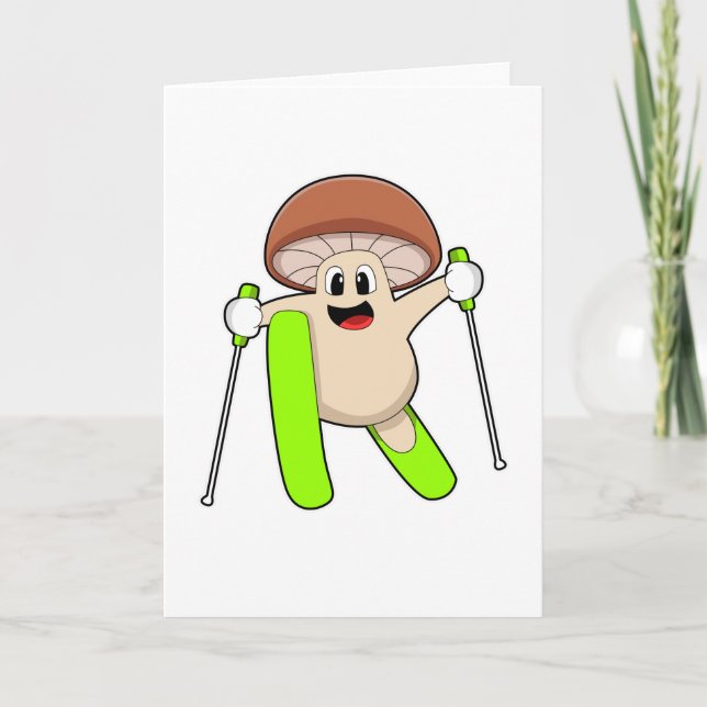 Mushroom as Skier with Ski Card (Front)