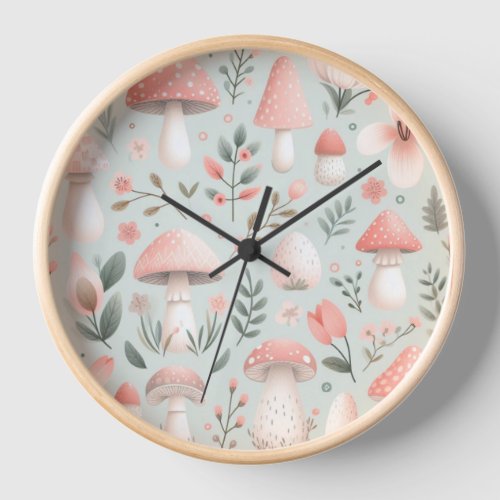 Mushroom Baby Nursery Wall Clock