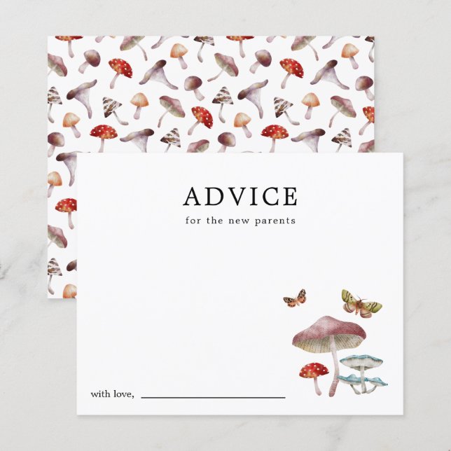Mushroom Baby Shower Advice Card (Front/Back)