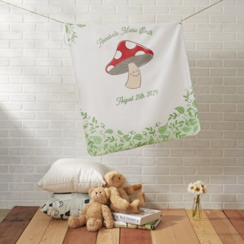 Mushroom Baby Shower Baby Blanket